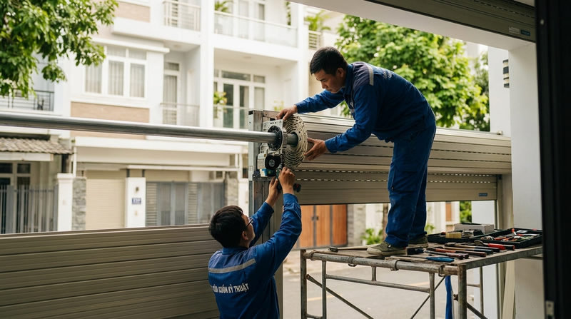 Thời gian khảo s&aacute;t v&agrave; thi c&ocirc;ng cửa cuốn Titadoor tại TP.HCM mất bao l&acirc;u?