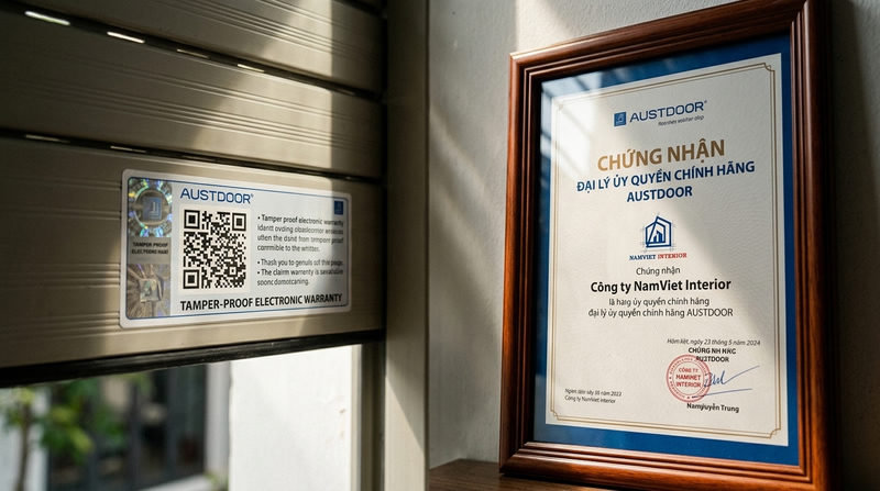 Cam kết chính hãng & Chính sách bảo hành cửa cuốn Austdoor 2026