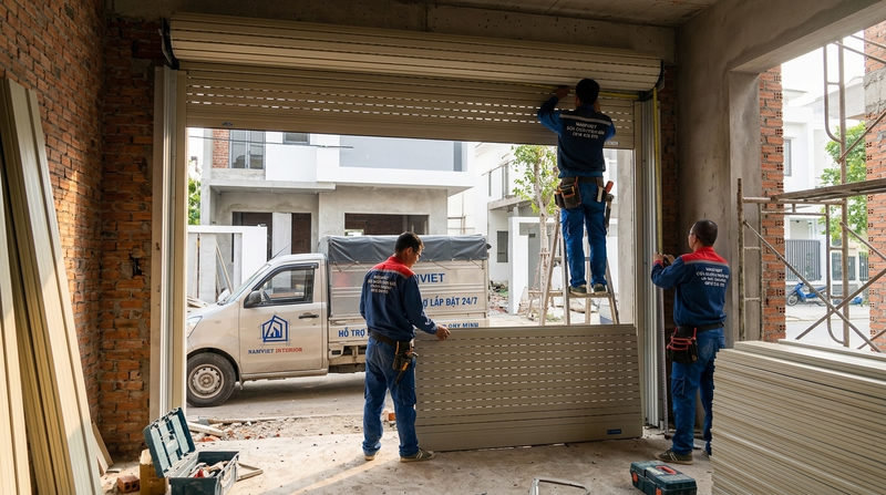 Lắp &dstrok;ặt cửa cuốn Austdoor khe tho&aacute;ng | Tho&aacute;ng m&aacute;t si&ecirc;u &ecirc;m gi&aacute; tốt gọi ngay tư vấn 247