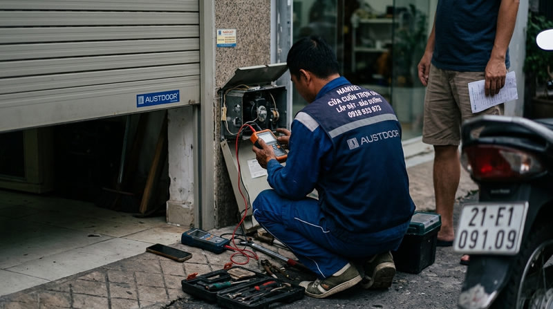 Quy tr&igrave;nh cứu hộ cửa cuốn khẩn cấp 24/7