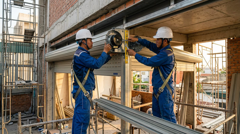 Quy tr&igrave;nh lắp &dstrok;ặt cửa cuốn chuẩn kỹ thuật v&agrave; thời gian ho&agrave;n thiện