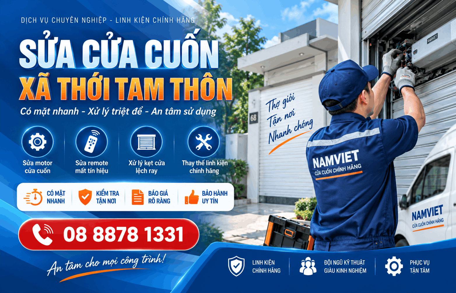 sửa cửa cuốn xã Thới Tam Thôn