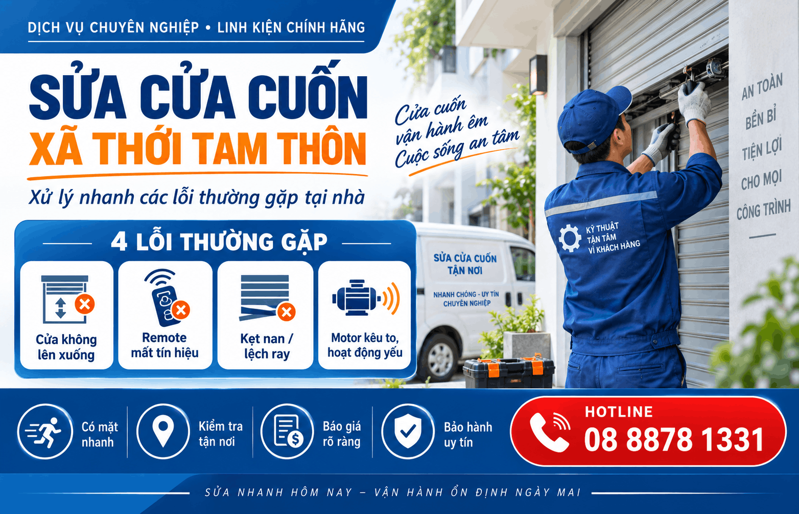 sửa cửa cuốn xã Thới Tam Thôn