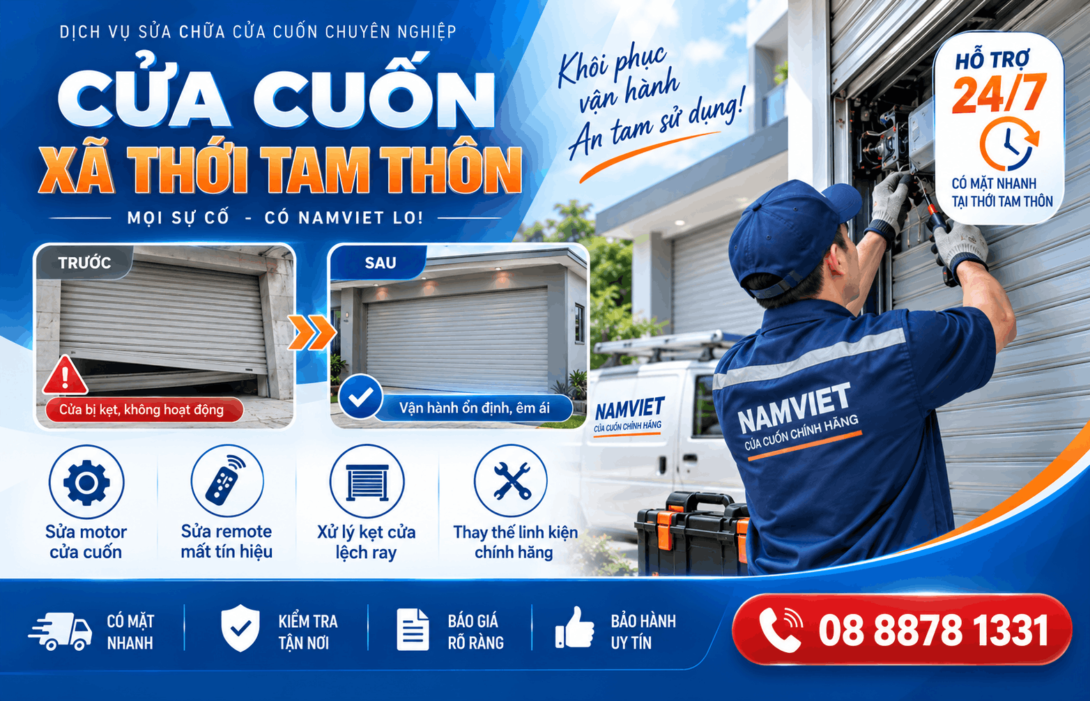 sửa cửa cuốn xã Thới Tam Thôn