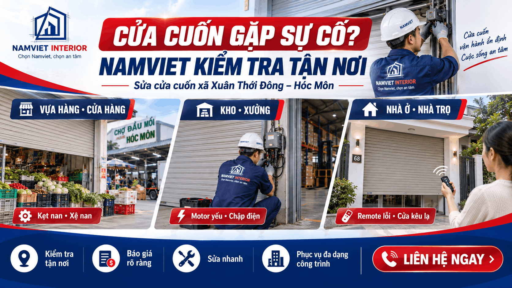 sửa cửa cuốn xã Xuân Thới Đông
