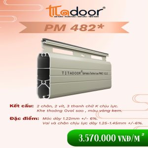 CỬA CUỐN TITADOOR PM482 |1.15mm| 10,5kg | – 10,5kg/m2 +-6%
