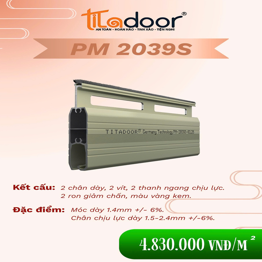 cửa cuốn titadoor pm2039s chính hãng Namviet