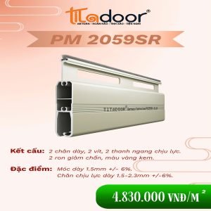 CỬA CUỐN TITADOOR PM2059SR | 1.5mm – 2.3mm | – 2 Ron Giảm Ồn – 12,3kg/m2 +-6%
