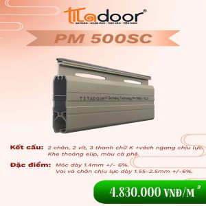CỬA CUỐN TITADOOR PM500SC |1.42-2.4mm|13.6kg| – 13kg/m2 +-6%