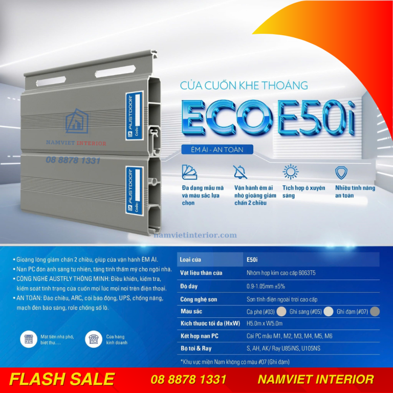Nan cửa Austdoor E50i trong bài so sánh Austdoor E50i và E52i
