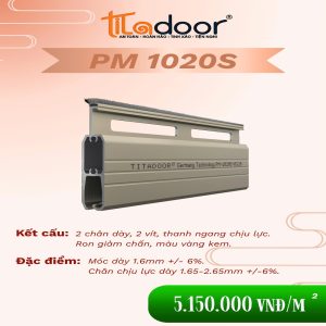 CỬA CUỐN TITADOOR PM1020S | – Ron giảm chấn – 14,4kg/m2 +-6%