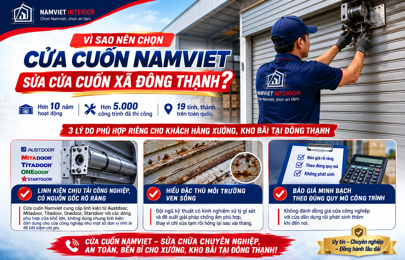 Sửa Cửa Cuốn Xã Đông Thạnh