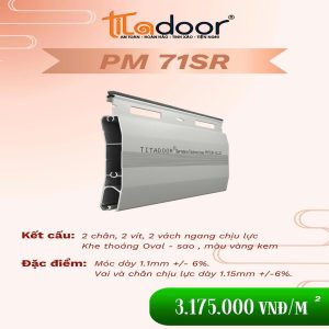 CỬA CUỐN TITADOOR PM71SR | Móc dày 1.15mm – 8,2kg/m2 +-6%