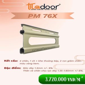 CỬA CUỐN TITADOOR PM76X | Móc dày 1.30mm – 9,6kg/m2 +-6%