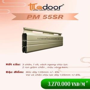 CỬA CUỐN TITADOOR PM55SR | Móc dày 1.05mm – 8,5kg/m2 +-6%