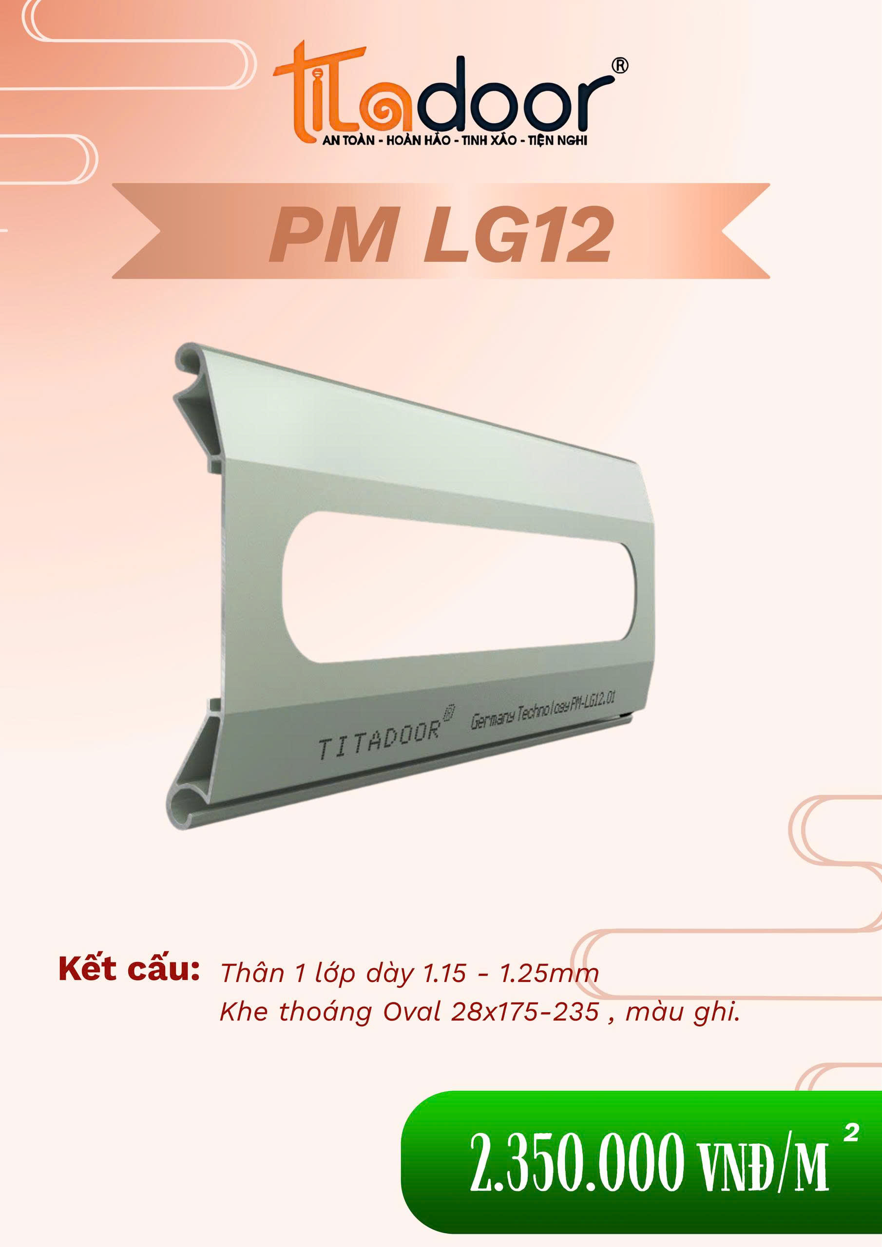 cửa cuốn titadoor lg12 chính hãng Namviet