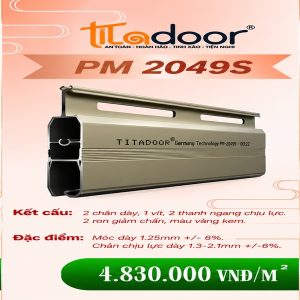 CỬA CUỐN TITADOOR PM2049SR | Móc dày 1.25mm – 11,5kg/m2 +-6%