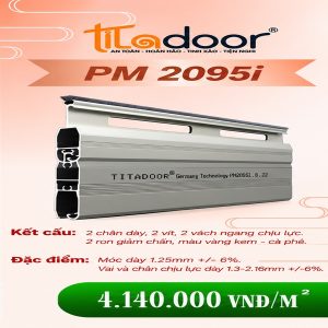 CỬA CUỐN TITADOOR PM2095i | Móc dày 1.25mm – 10,3kg/m2 +-6%