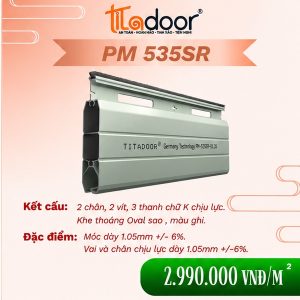CỬA CUỐN TITADOOR PM535SR | Móc dày 1.05mm – 8,8kg/m2 +-6%