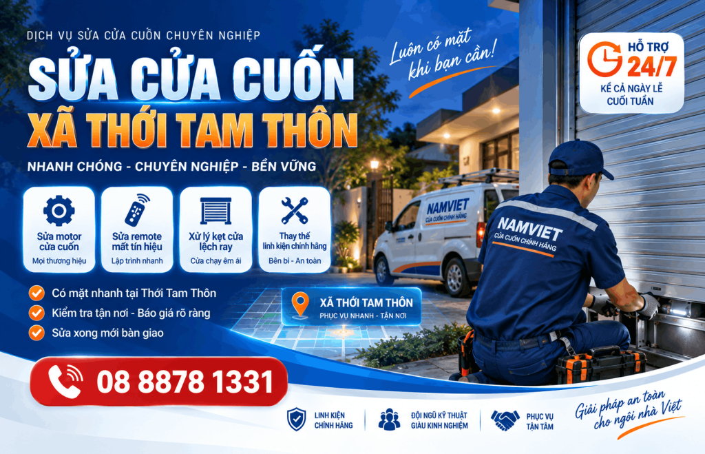 sửa cửa cuốn xã Thới Tam Thôn