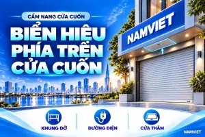 Biển hiệu phía trên cửa cuốn Austdoor: bố trí để dễ bảo trì