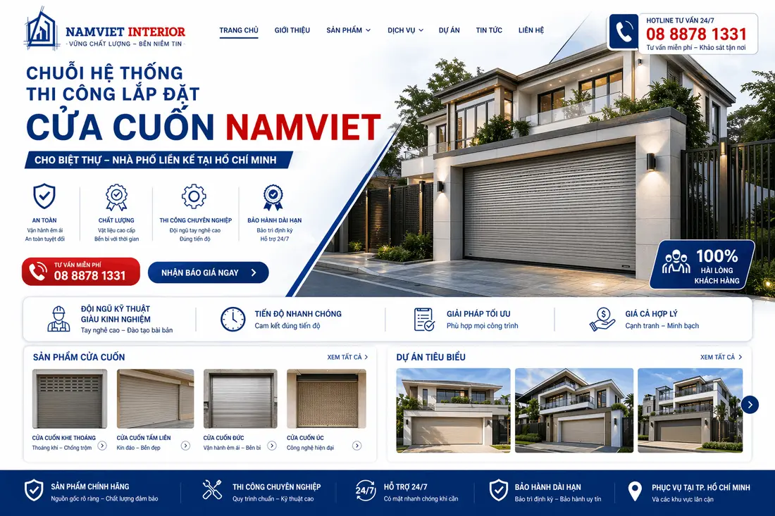 Bảng giá cửa cuốn 2026 tại TPHCM