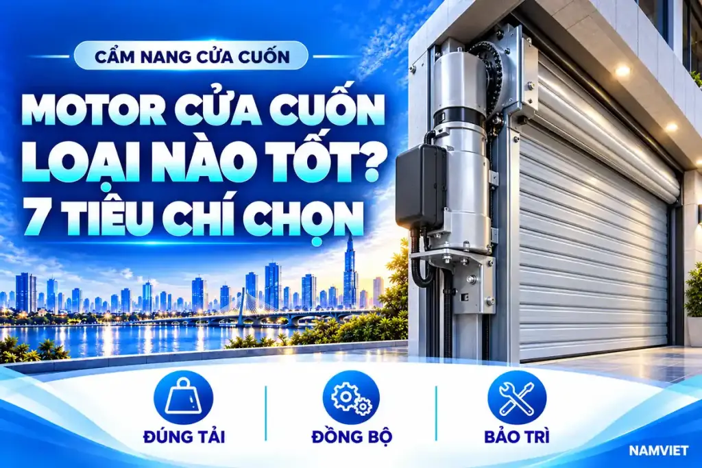 Motor cửa cuốn loại nào tốt? Minh họa 7 tiêu chí chọn bộ tời