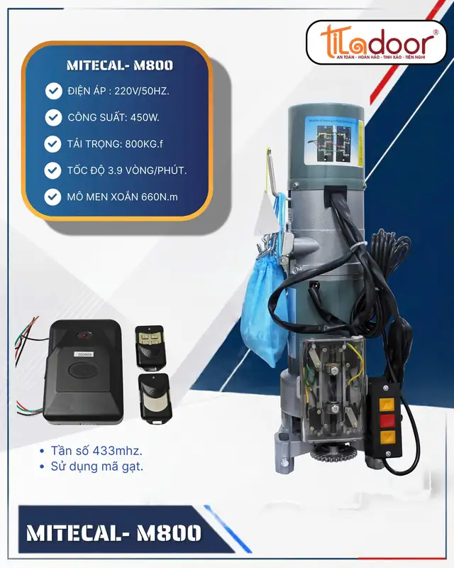 Motor cửa cuốn Mitecal M800 800kg 450W giá 5.800.000đ tại Namviet