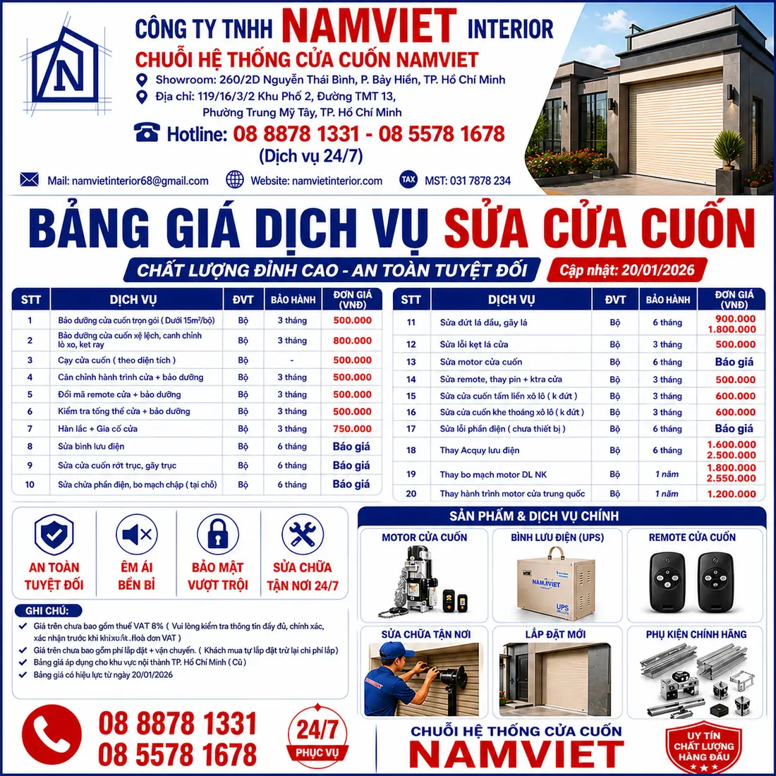 Thay motor cửa cuốn chính hãng