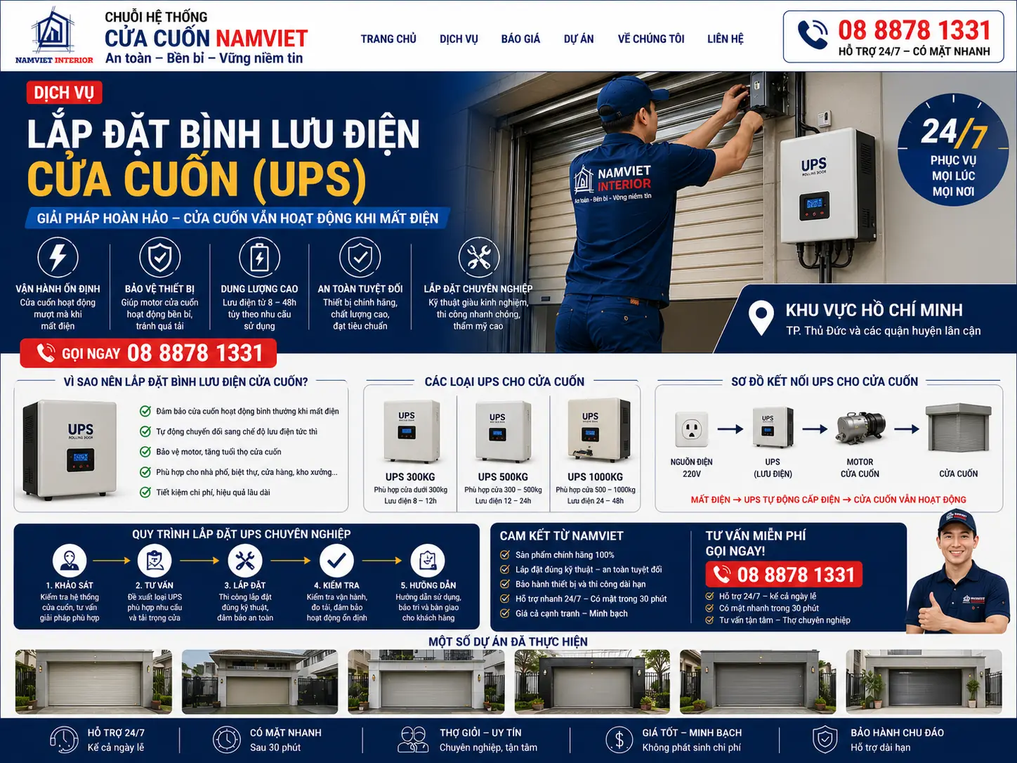 Bình lưu điện cho cửa cuốn Titadoor