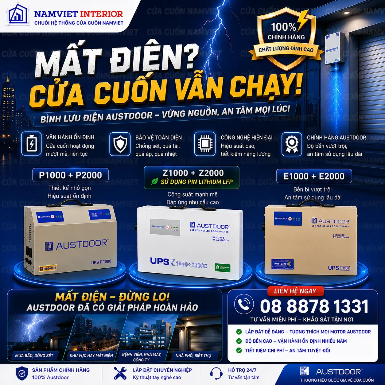 b&igrave;nh lưu điện cửa cuốn