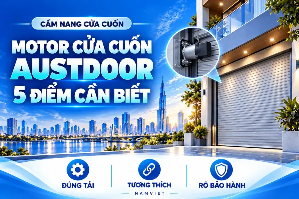 MOTOR CỬA CUỐN – AUSTDOOR – 5 ĐIỂM CẦN BIẾT