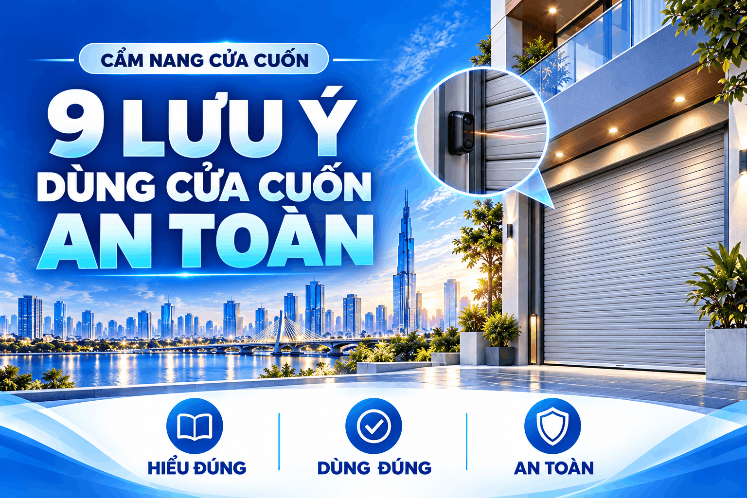 sử dụng cửa cuốn an toàn