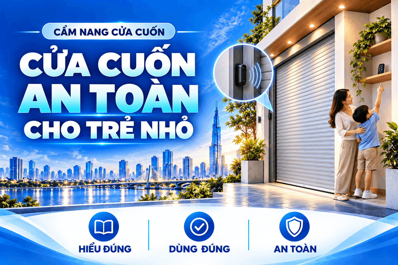cửa cuốn an toàn cho trẻ nhỏ