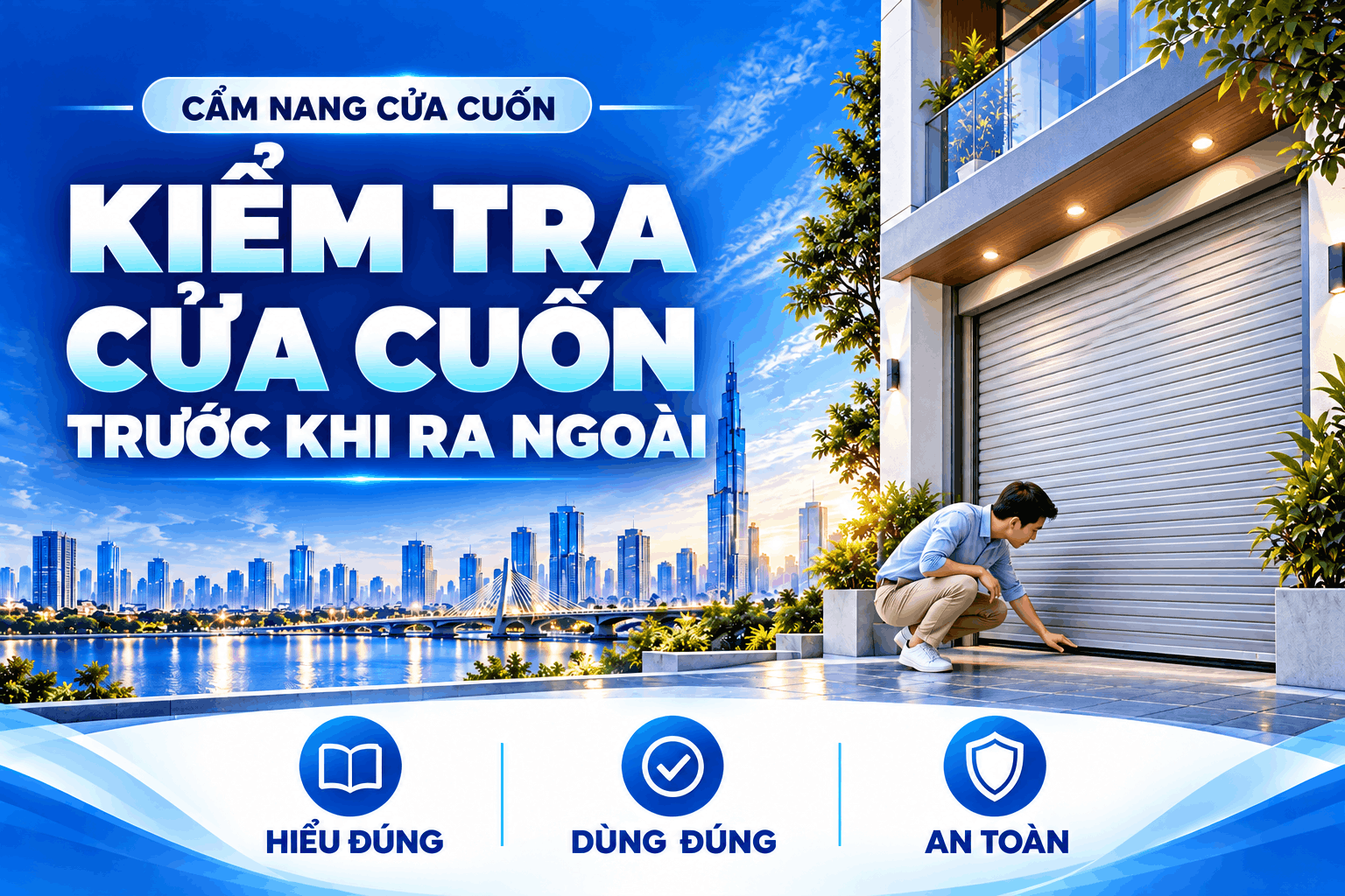 kiểm tra cửa cuốn trước khi ra ngoài