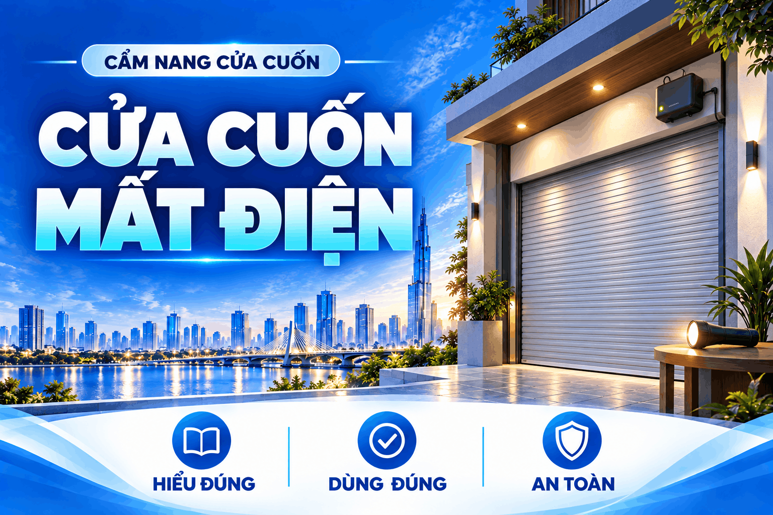 cửa cuốn mất điện