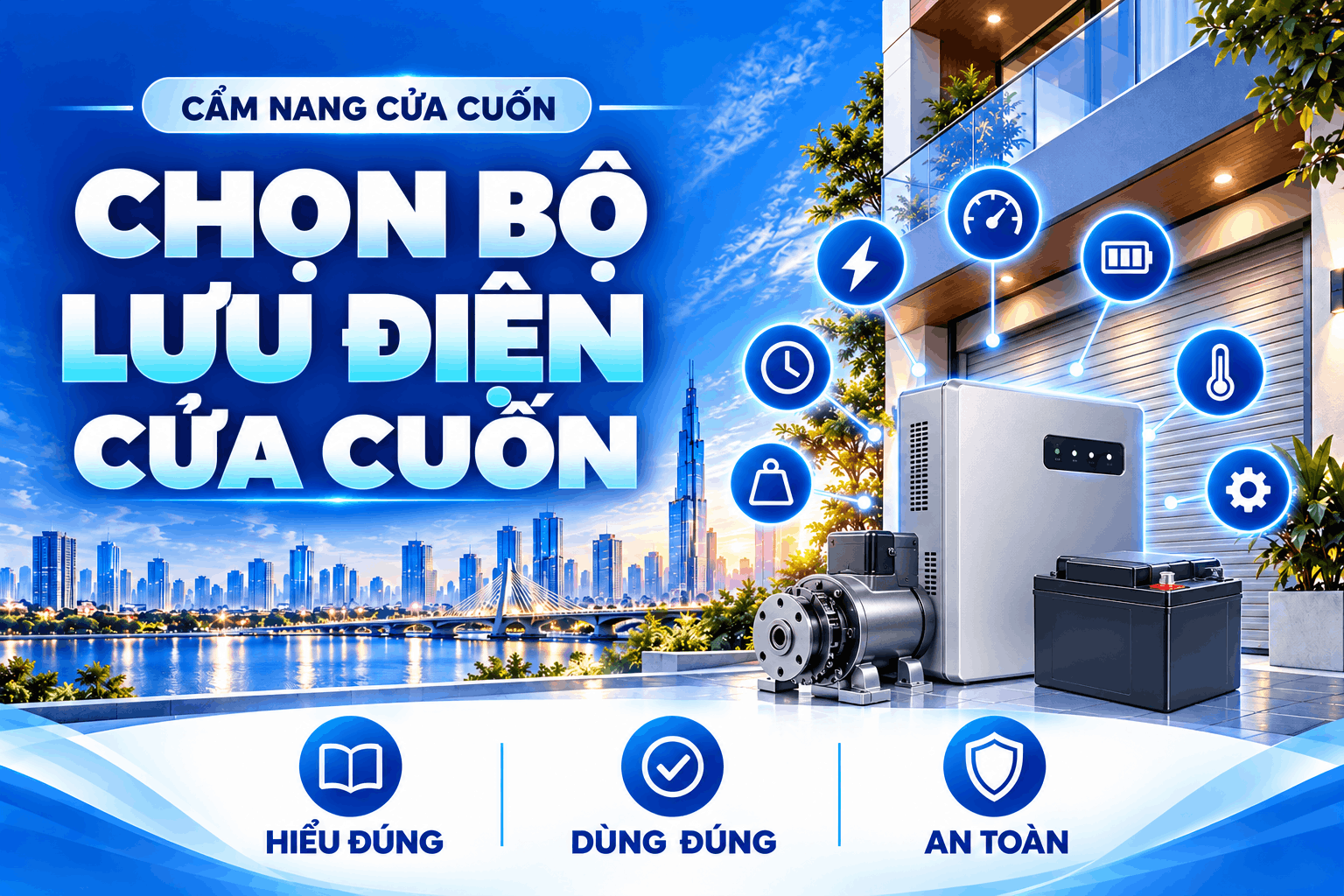 chọn bộ lưu điện cửa cuốn