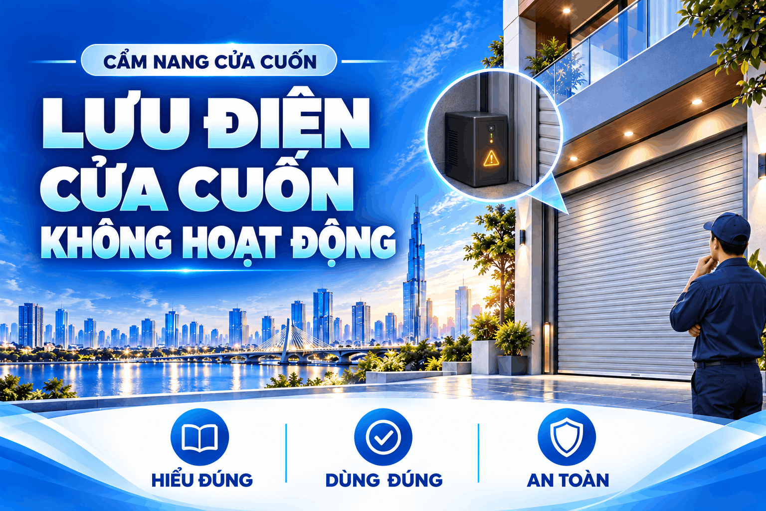 lưu điện cửa cuốn không hoạt động