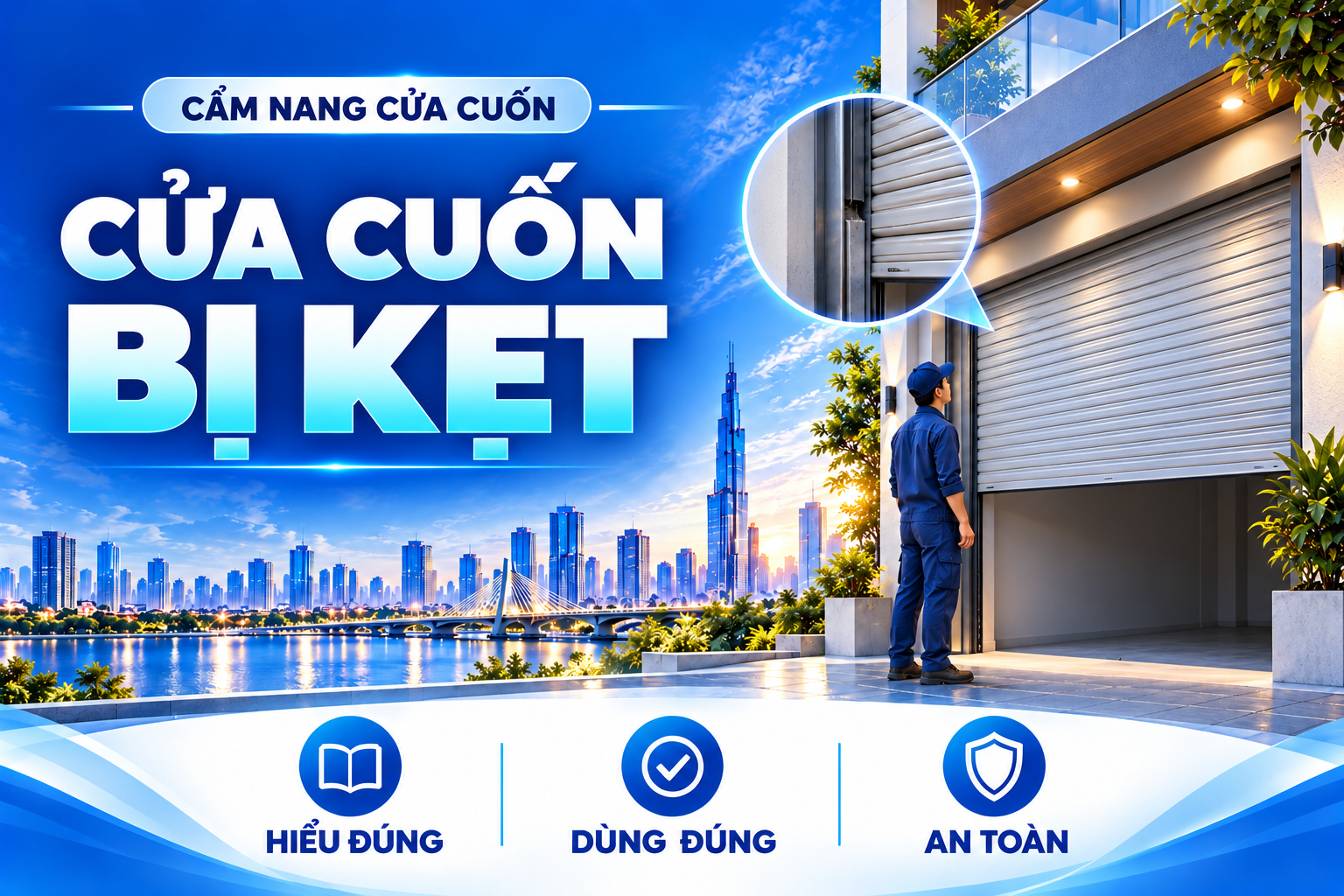 cửa cuốn bị kẹt
