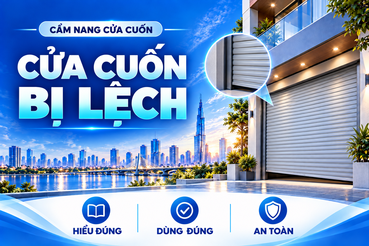 cửa cuốn bị lệch