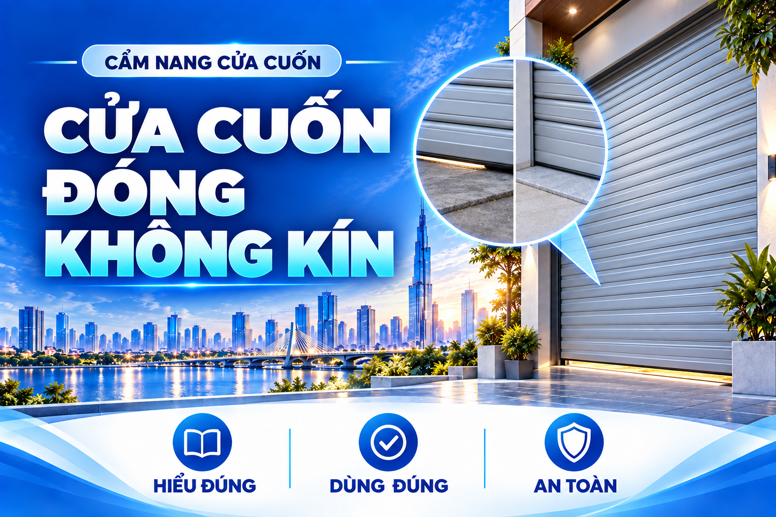cửa cuốn đóng không kín