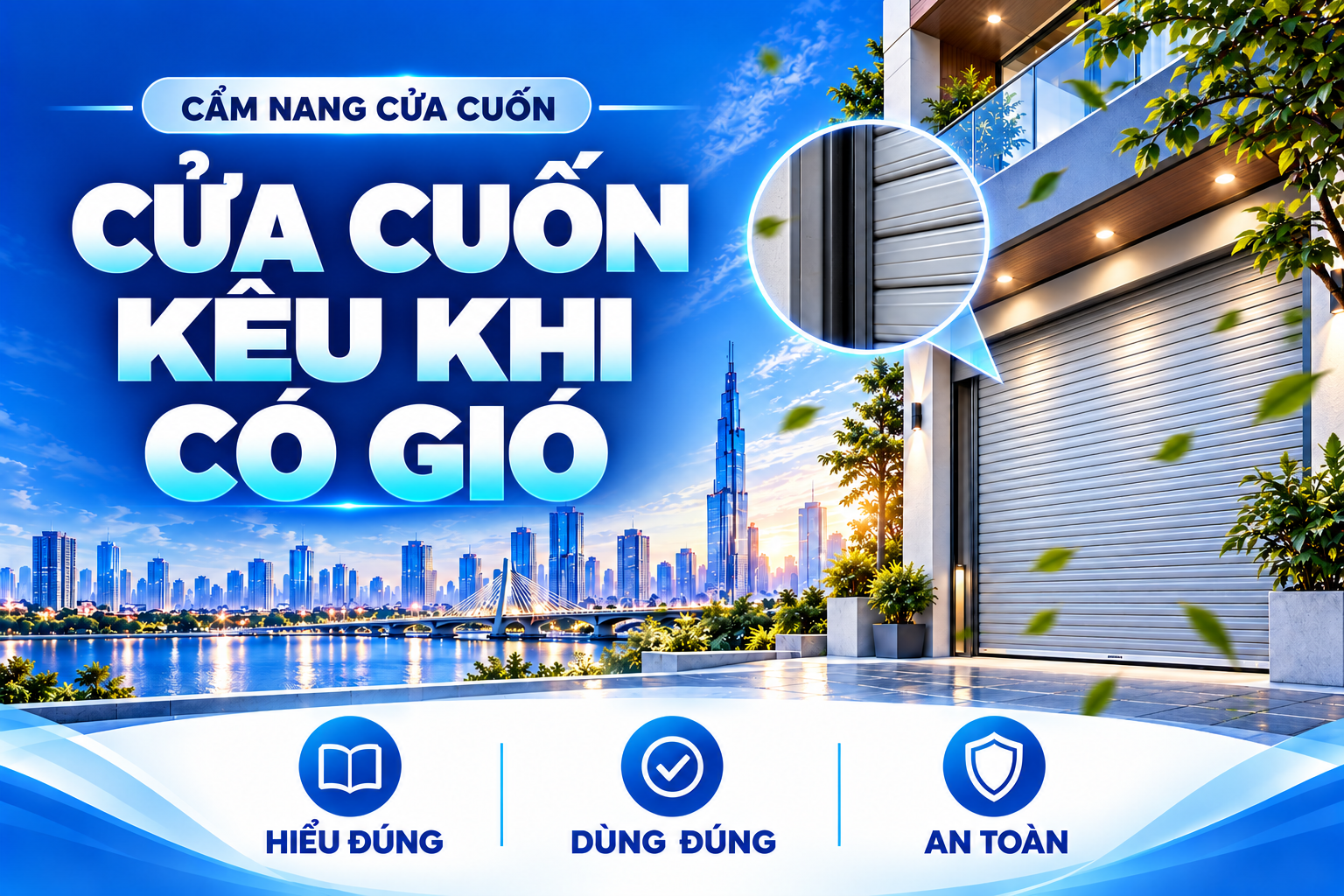 cửa cuốn kêu khi có gió