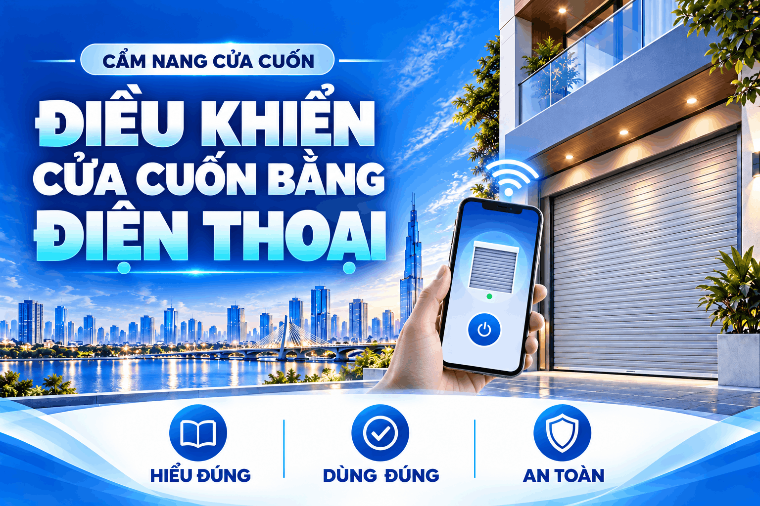 điều khiển cửa cuốn bằng điện thoại