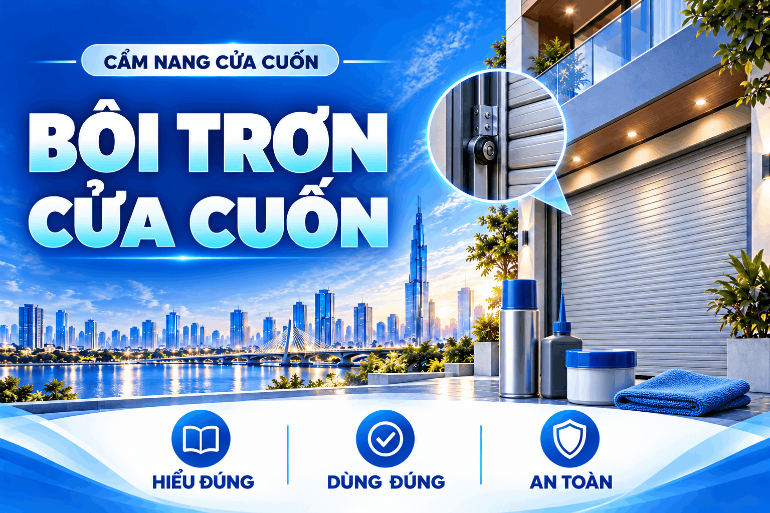 bôi trơn cửa cuốn