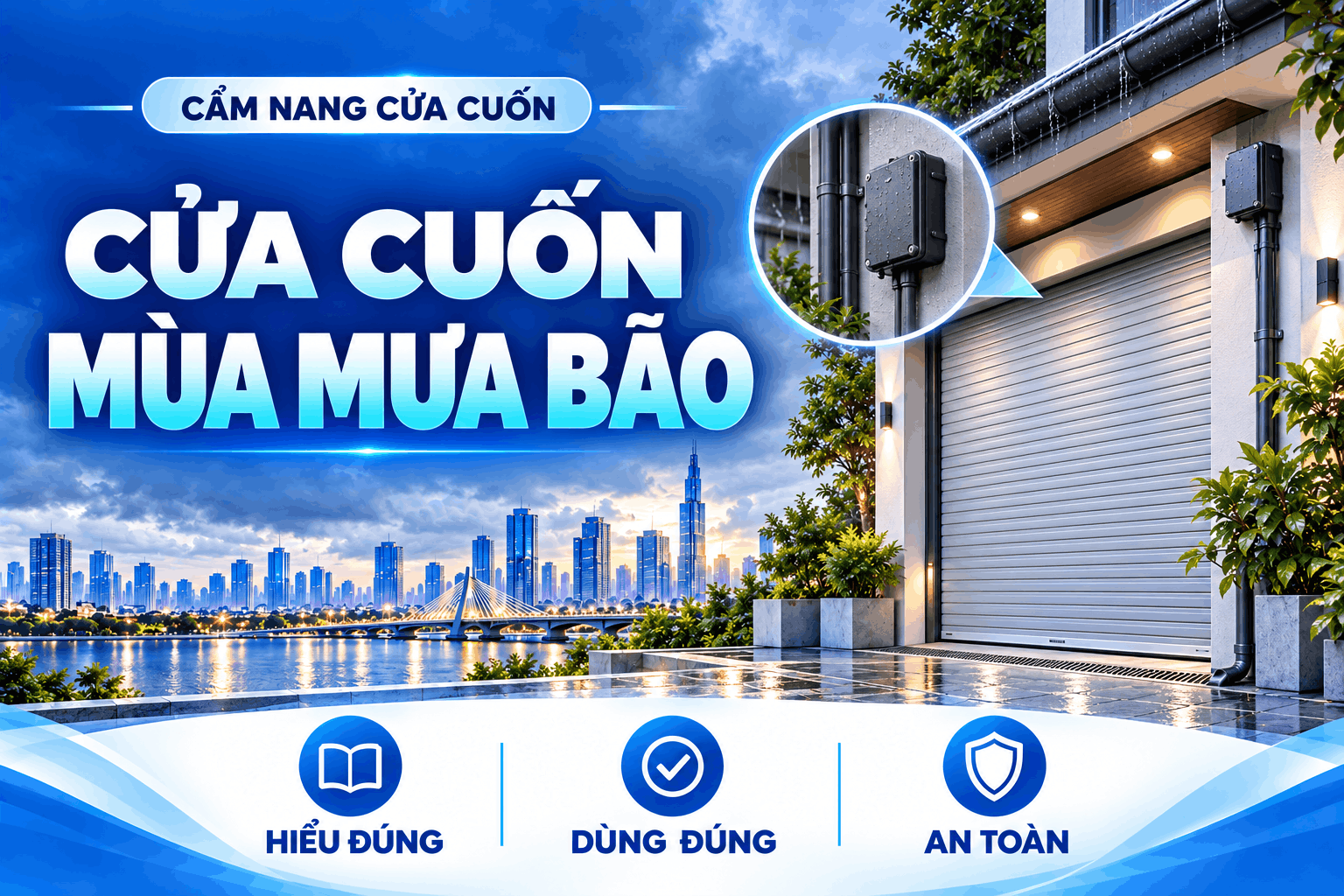 cửa cuốn mùa mưa bão