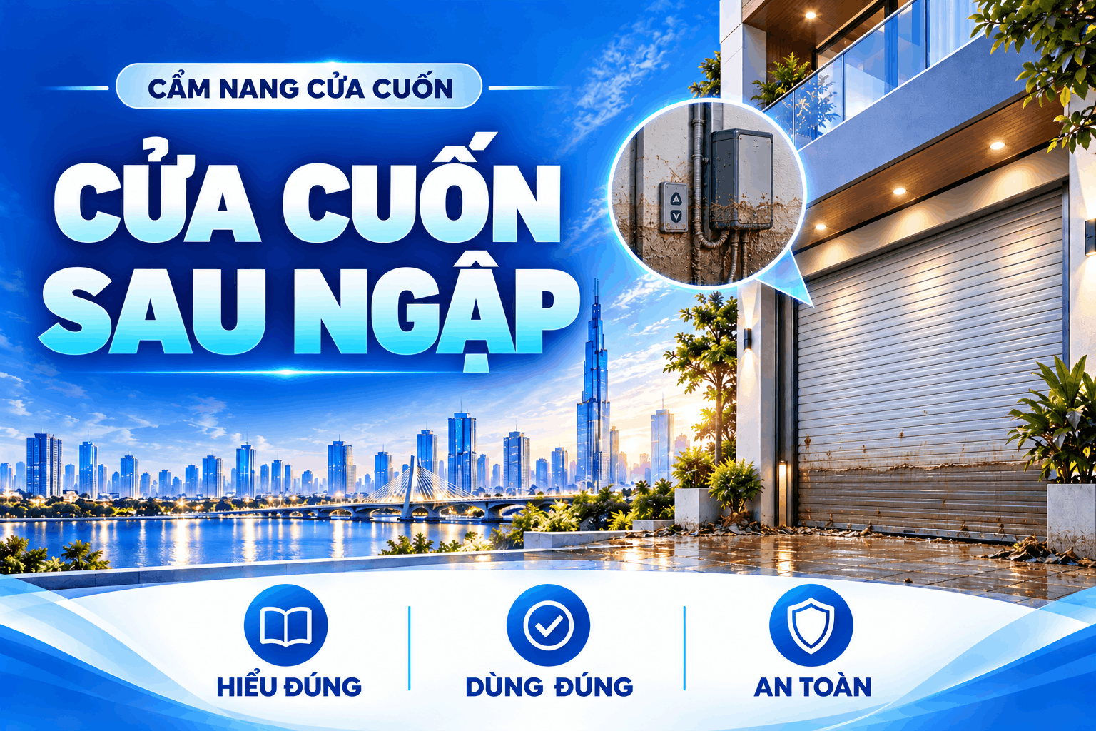 cửa cuốn sau ngập