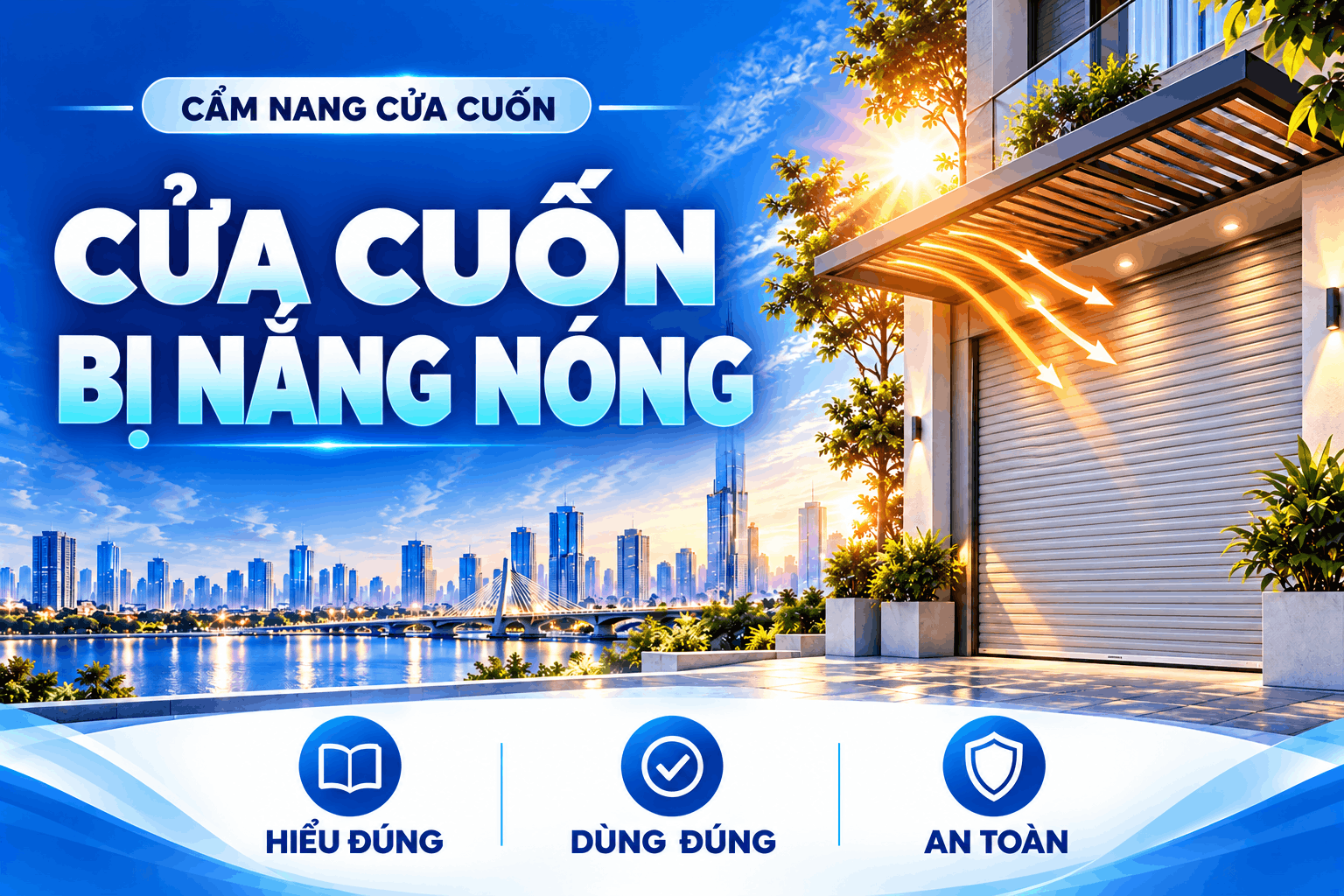 cửa cuốn bị nắng nóng