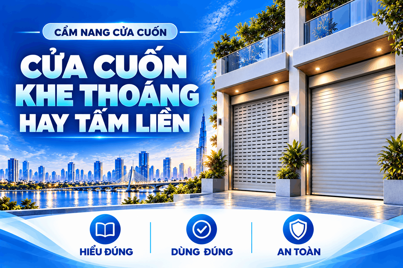 cửa cuốn khe thoáng hay tấm liền