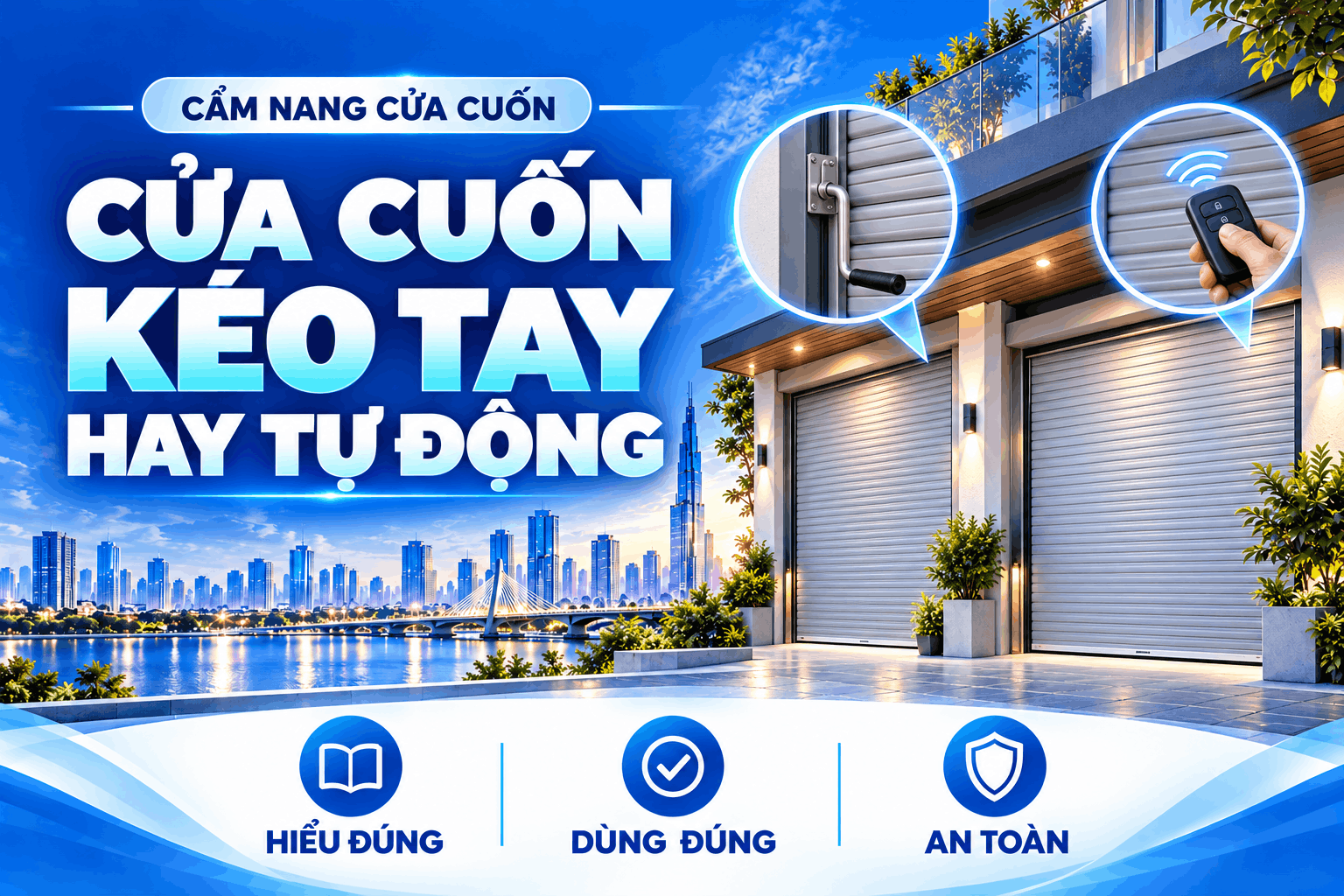 cửa cuốn kéo tay hay tự động