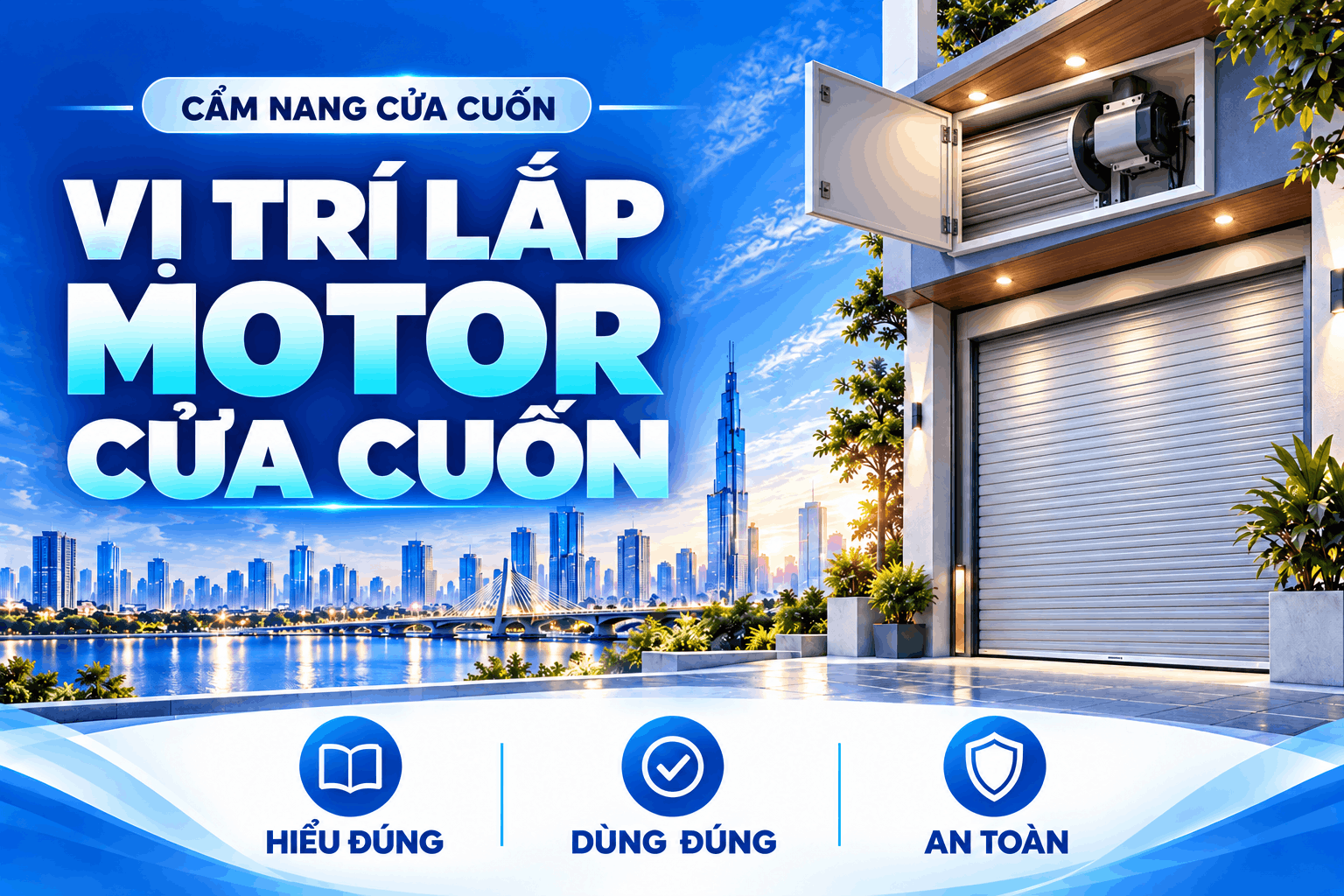 vị trí lắp motor cửa cuốn